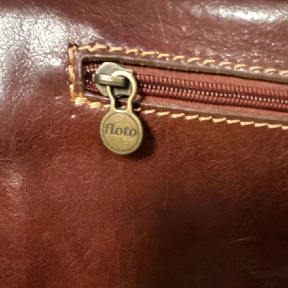 Cenzo Italian Leather Briefcase Messenger Bag Floto Laptop Case Satchel Brown WR